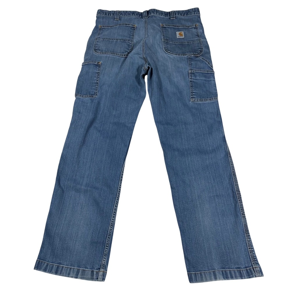 Carhartt Carpenter Jeans Mens 36x32 Blue Relaxed Fit Utility Denim Work Pants - Picture 2 of 9